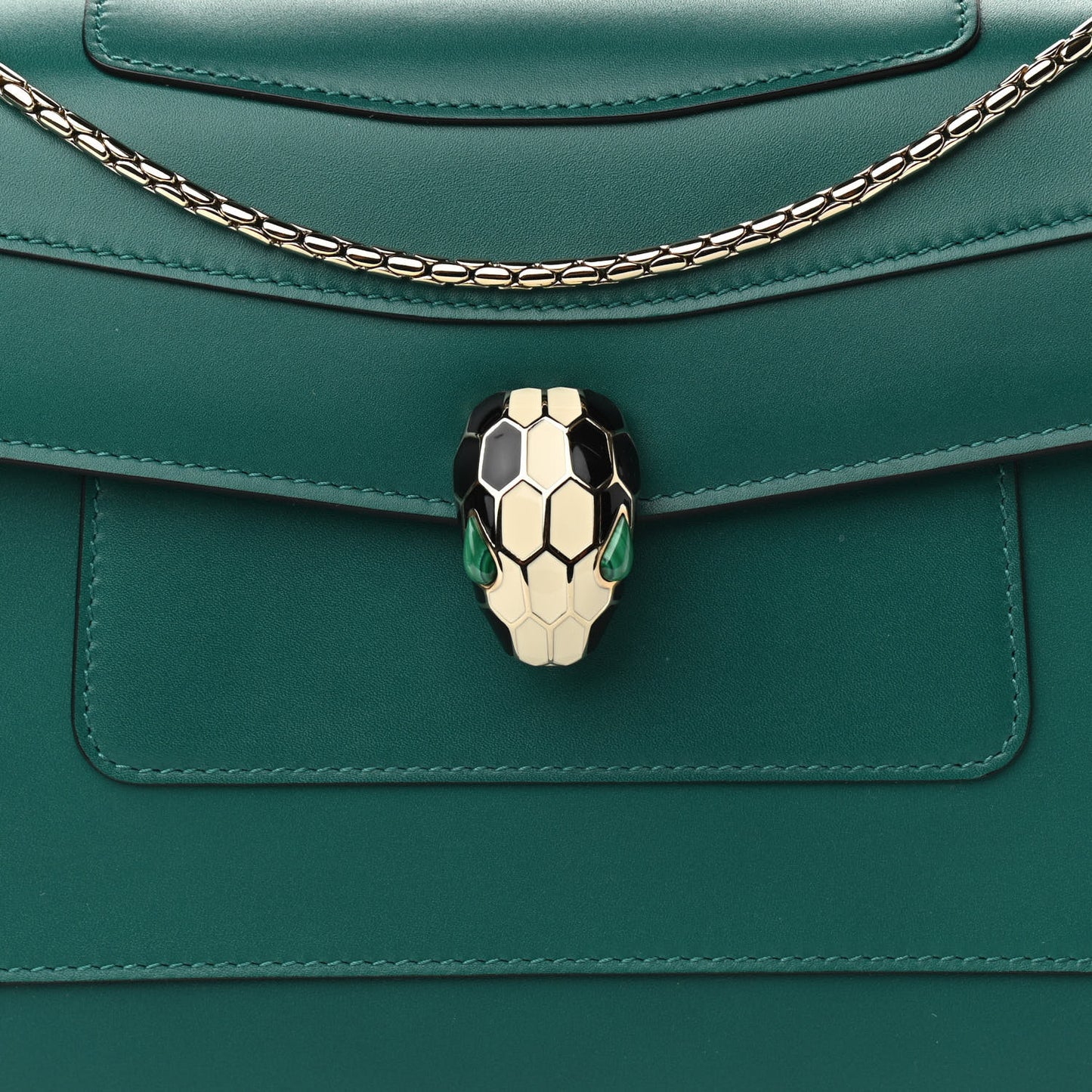 Calfskin Serpenti Forever Shoulder Bag Emerald Green