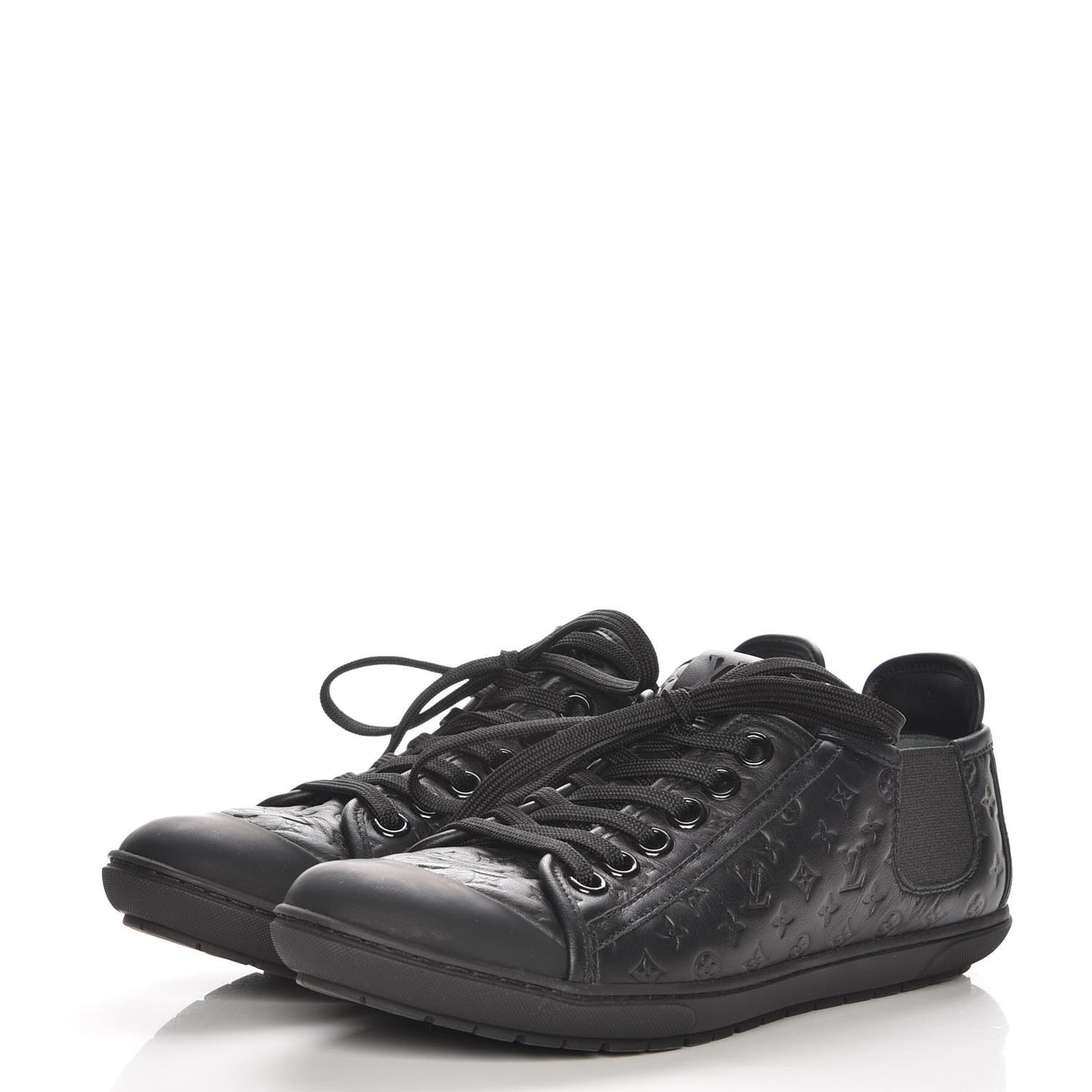 Calfskin Embossed Monogram Toucan Sneakers 38 Black