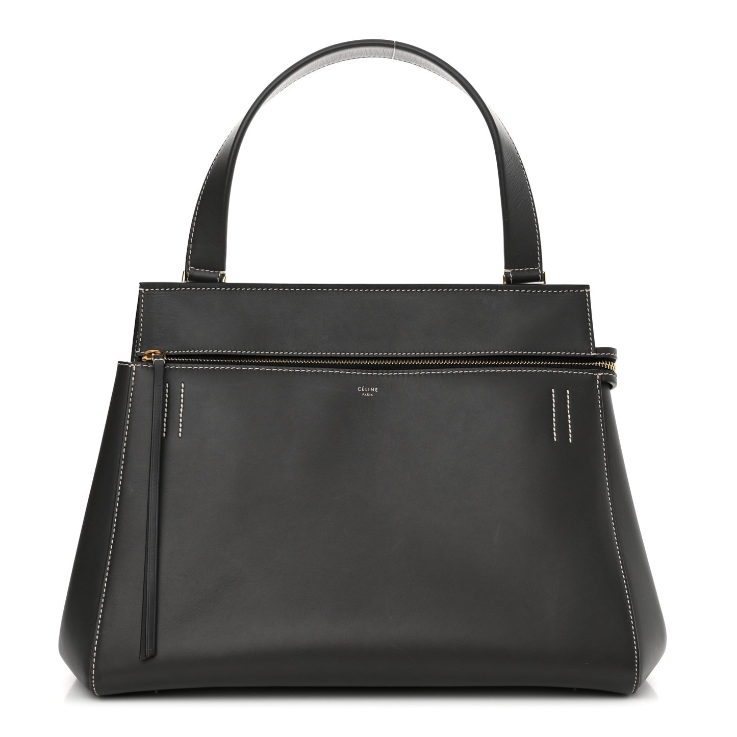 Smooth Calfskin Medium Edge Shoulder Bag Grey