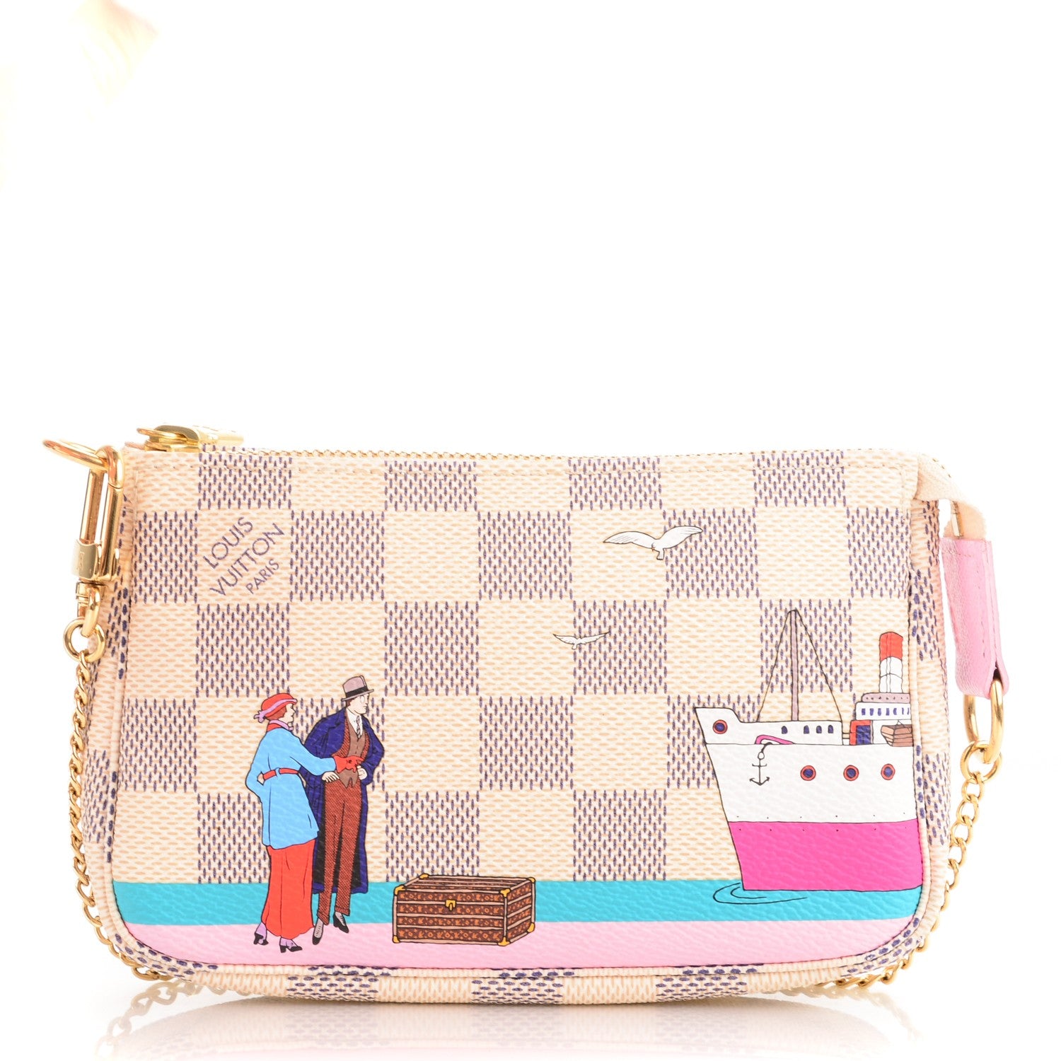 Louis Vuitton Damier Azur 2016 Christmas Animation Mini Pochette Accessories 1 of 7