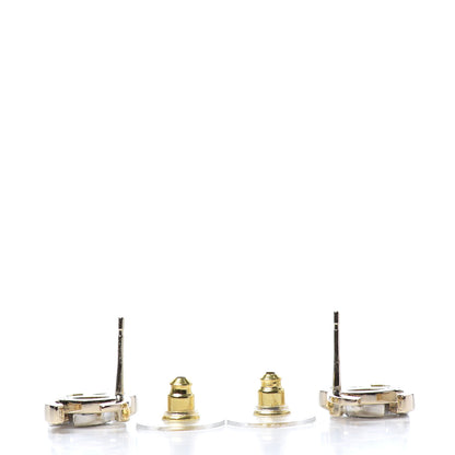 Chanel Crystal Double CC Earrings Gold Silver 3 of 4