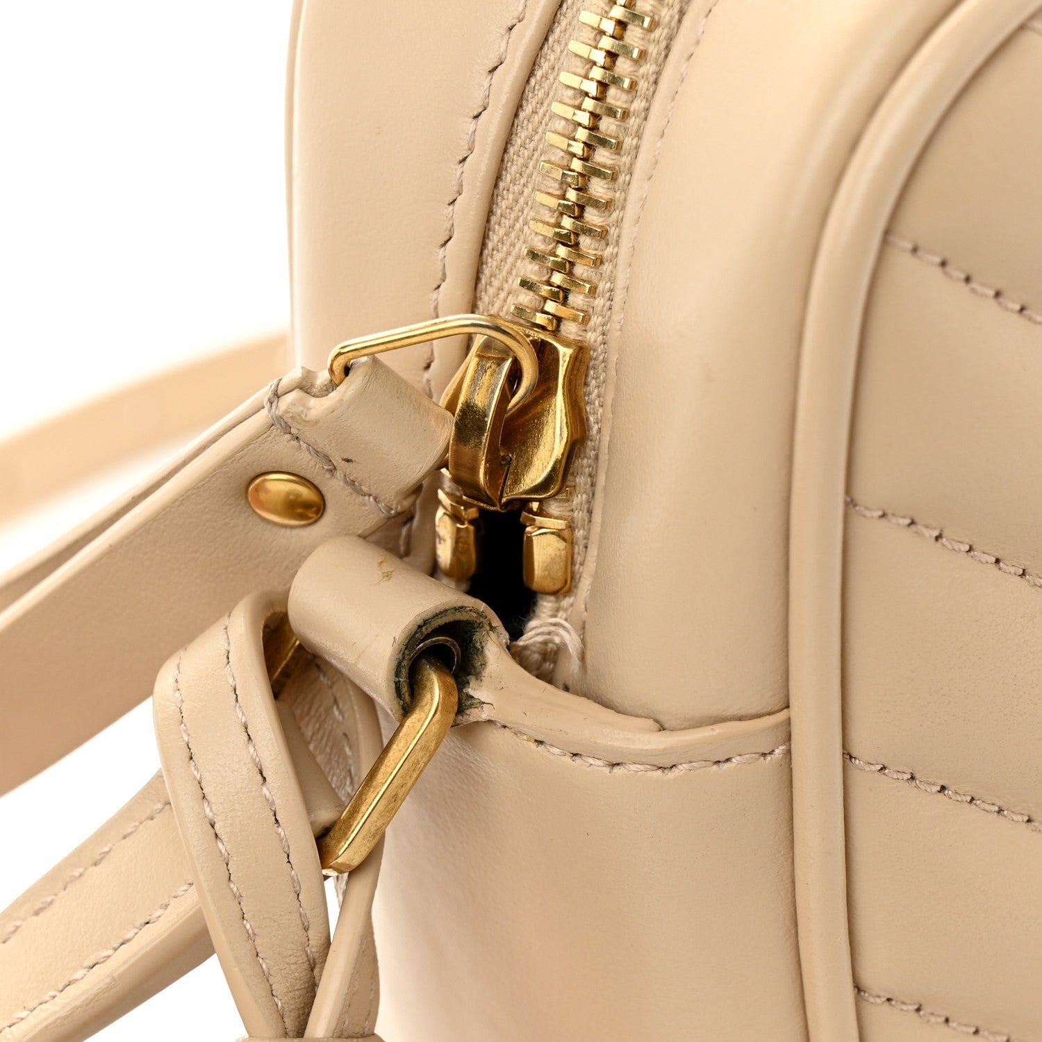 Saint Laurent Calfskin Matelasse Monogram Lou Camera Bag Dark Beige 11 of 11