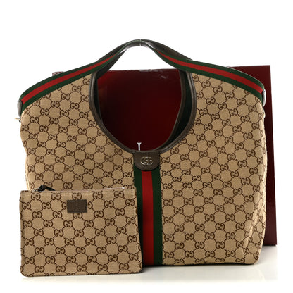 Gucci GG Monogram Web Large Giglio Tote Beige Brown 11 of 11