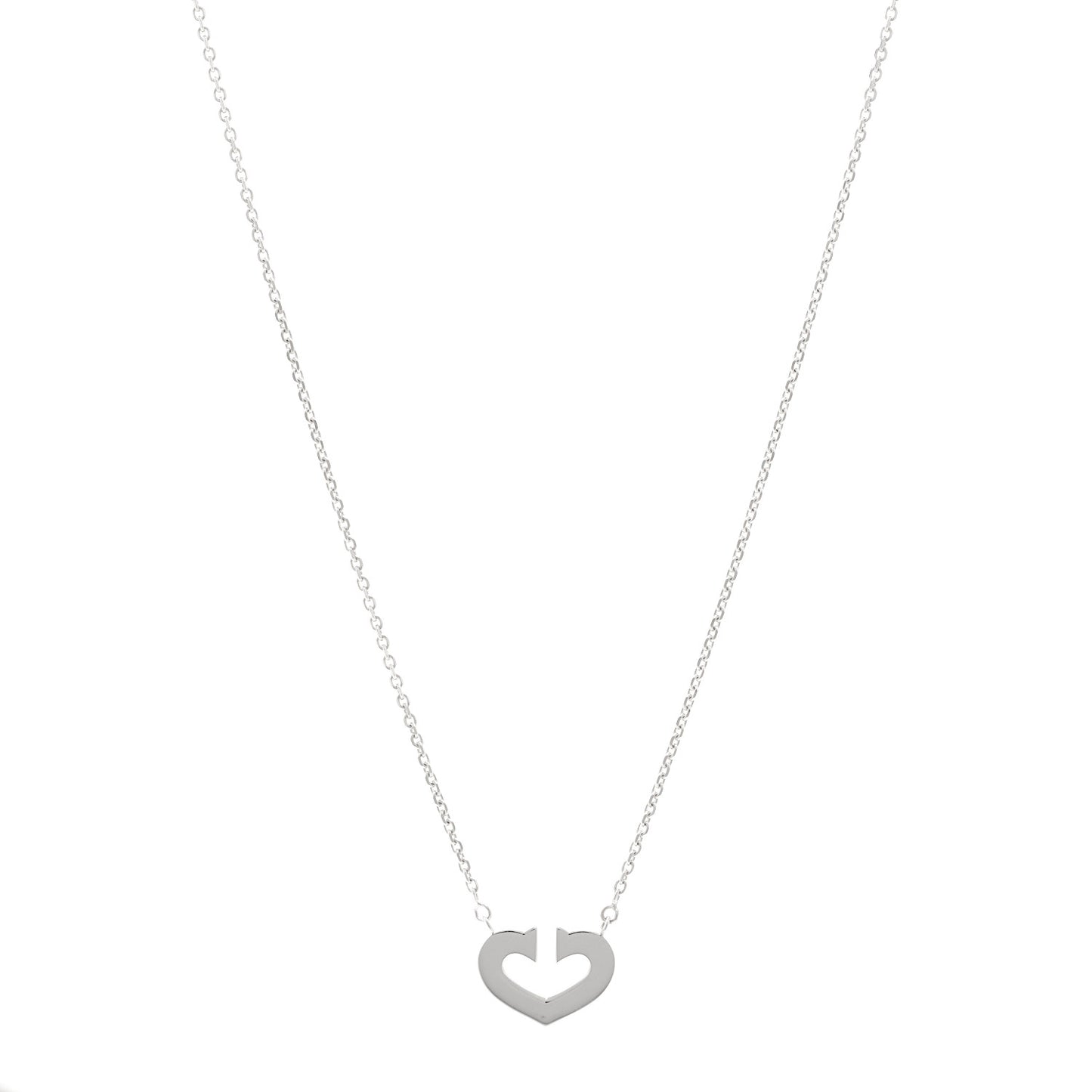 18K White Gold Medium Hearts and Symbols Necklace