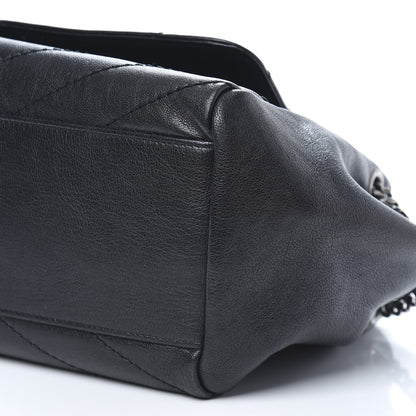 Saint Laurent Vintage Lambskin Chevron Monogram Small Nolita Dark Green 9 of 10