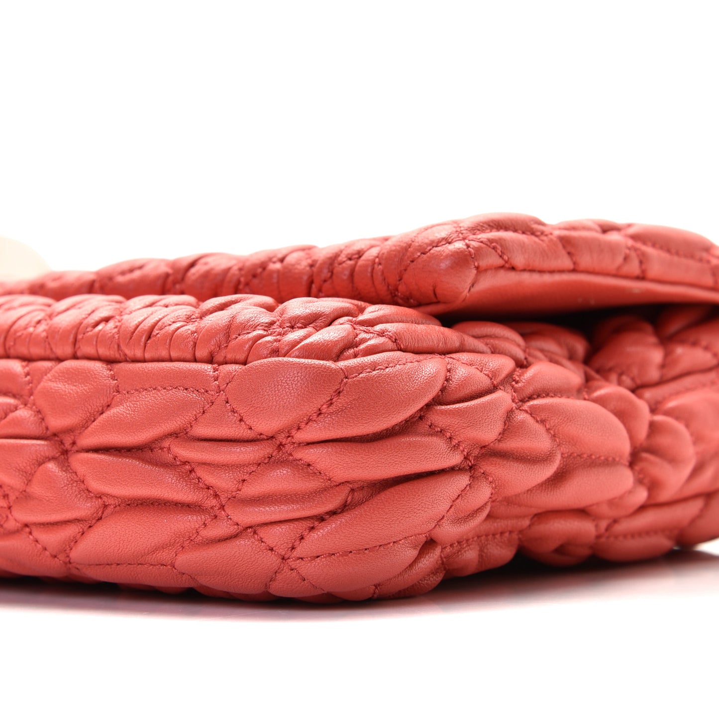 Nappa Matelasse Crystal Flap Clutch Lacca