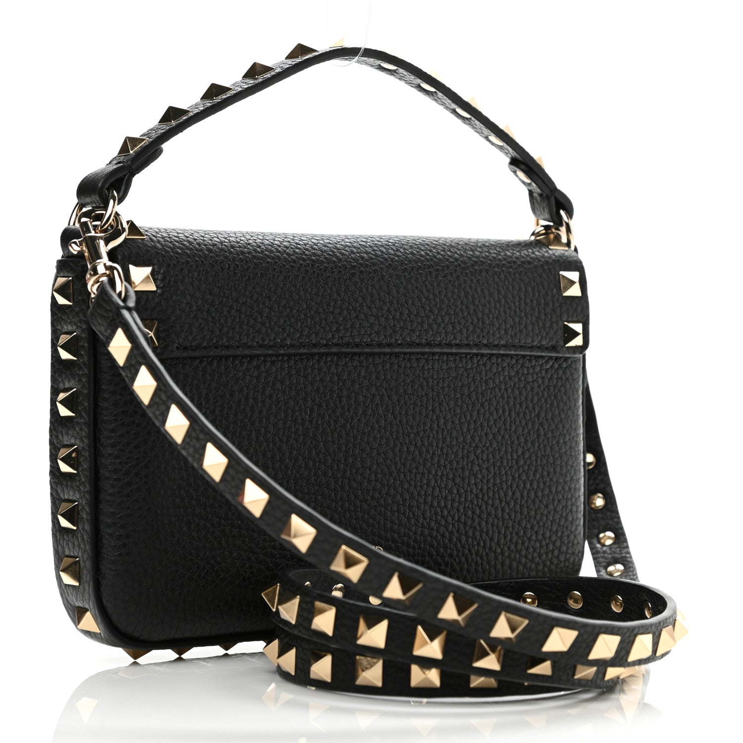 Valentino Garavani Grainy Calfskin Rockstud Crossbody Pouch Black 3 of 10