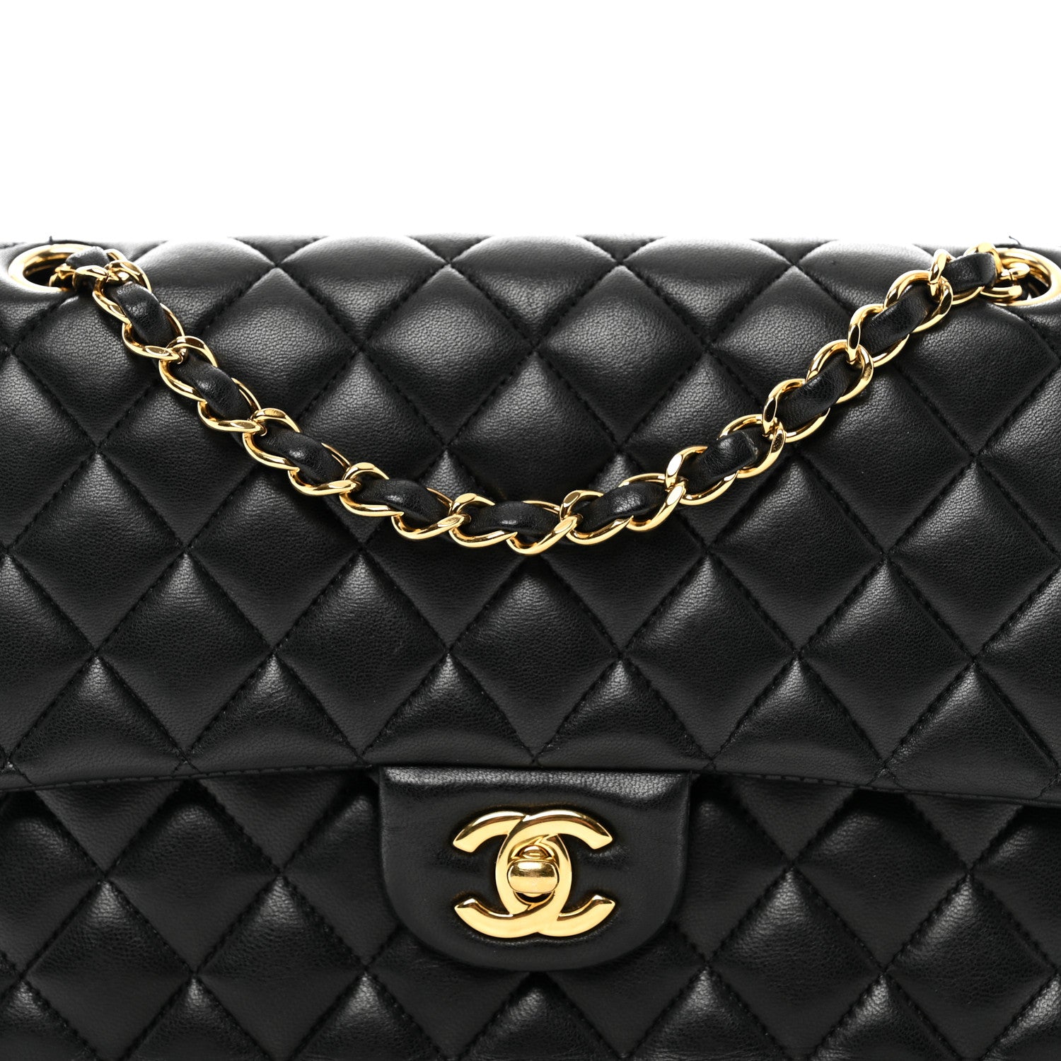 Chanel Lambskin Quilted Medium Double Flap Black 5 of 13