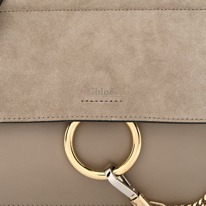 Chloe Calfskin Suede Mini Chain Faye Shoulder Bag Motty Grey 8 of 10