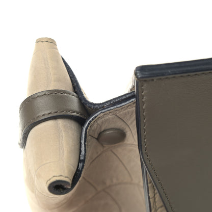 Celine Crocodile Embossed Nubuck Calfskin Small Tie Knot Tote Grey 15 of 15