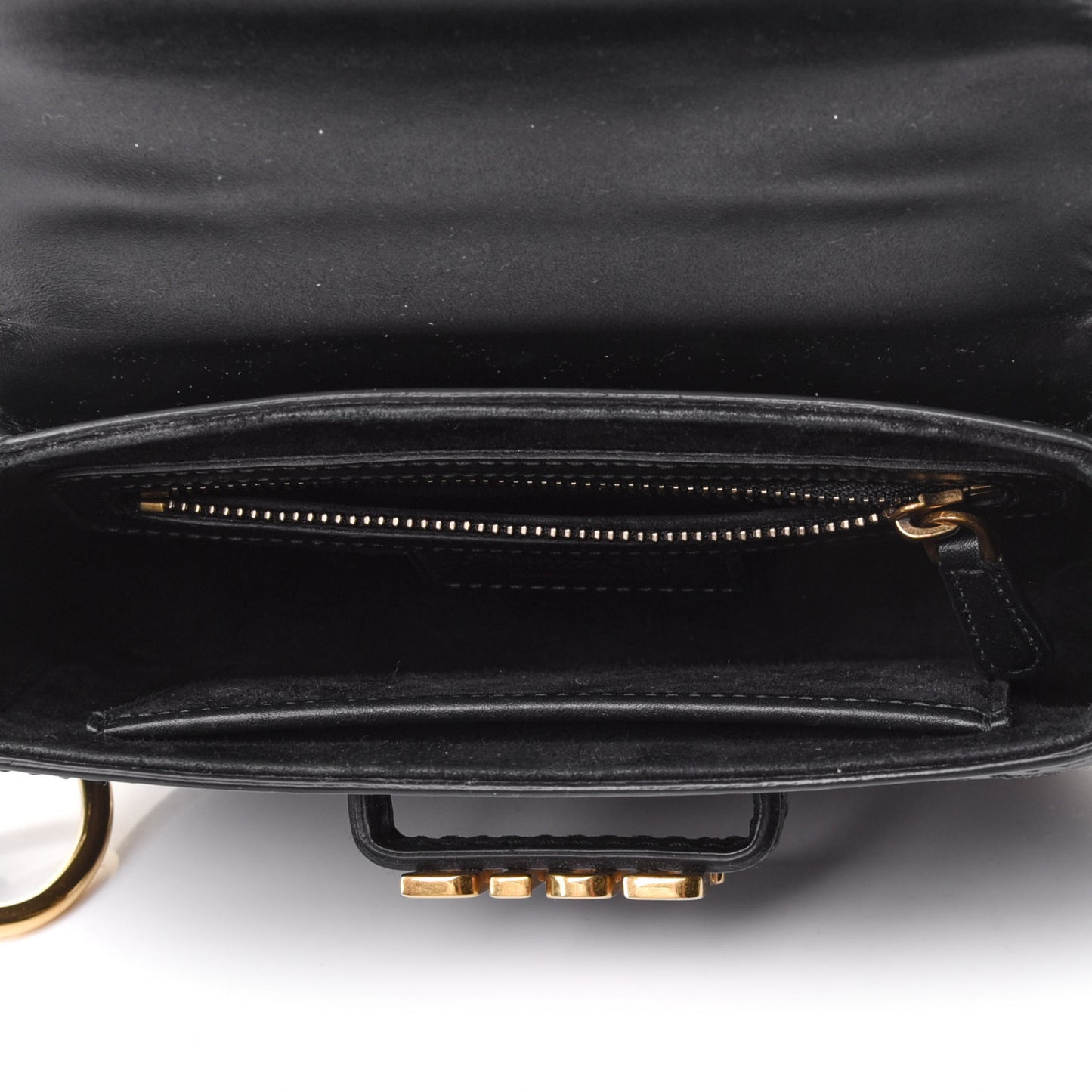 Calfskin Mini D Fence Saddle Bag Black