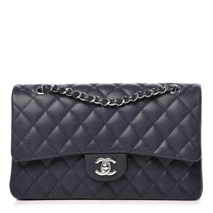 Chanel Caviar Quilted Medium Double Flap Dark Blue 1 of 9