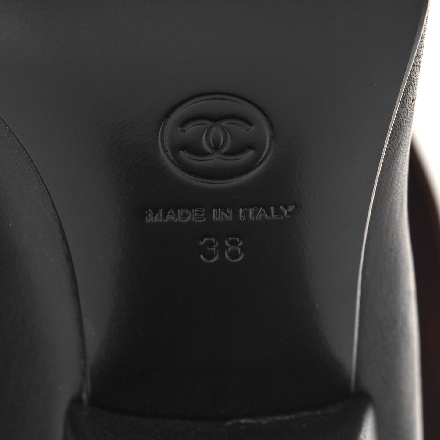 Calfskin CC Fold Over Boots 38 Black Brown