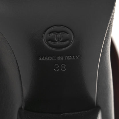 Chanel Calfskin CC Fold Over Boots 38 Black Brown 7 of 8