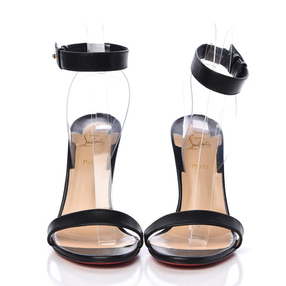 Christian Louboutin Calfskin PVC Jonatina 100 Sandals 36.5 Black 2 of 10