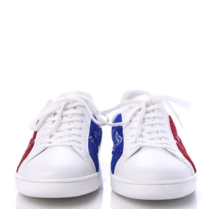 Louis Vuitton Calfskin Luxembourg Sneakers 8 Red Blue White 2 of 9