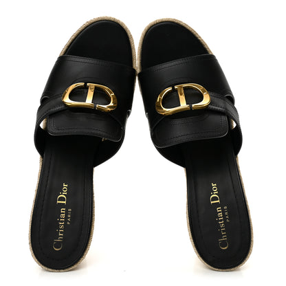 Christian Dior Calfskin 30 Montaigne Wedge Slide 41.5 Black 2 of 9