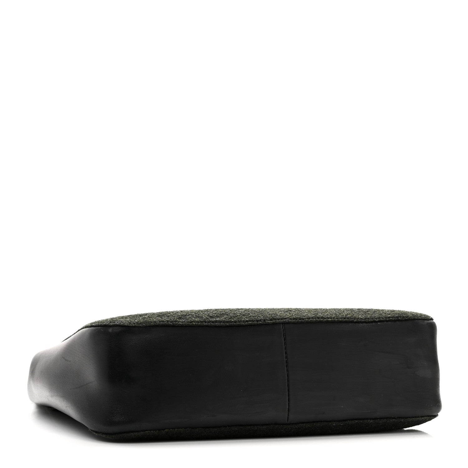 Gucci Wool Calfskin Bamboo Handle Bag Green Black 4 of 10