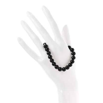 David Yurman Sterling Silver Black Onyx 8mm Spiritual Beads Adjustable Bracelet 2 of 4
