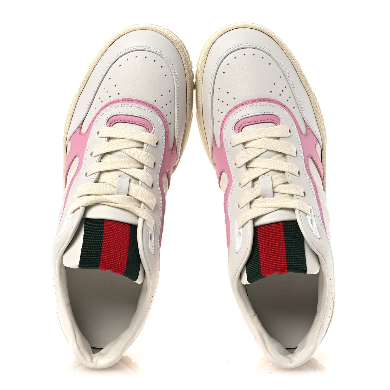 Gucci Calfskin Womens Re-Web Sneakers 40 White Pink 2 of 10