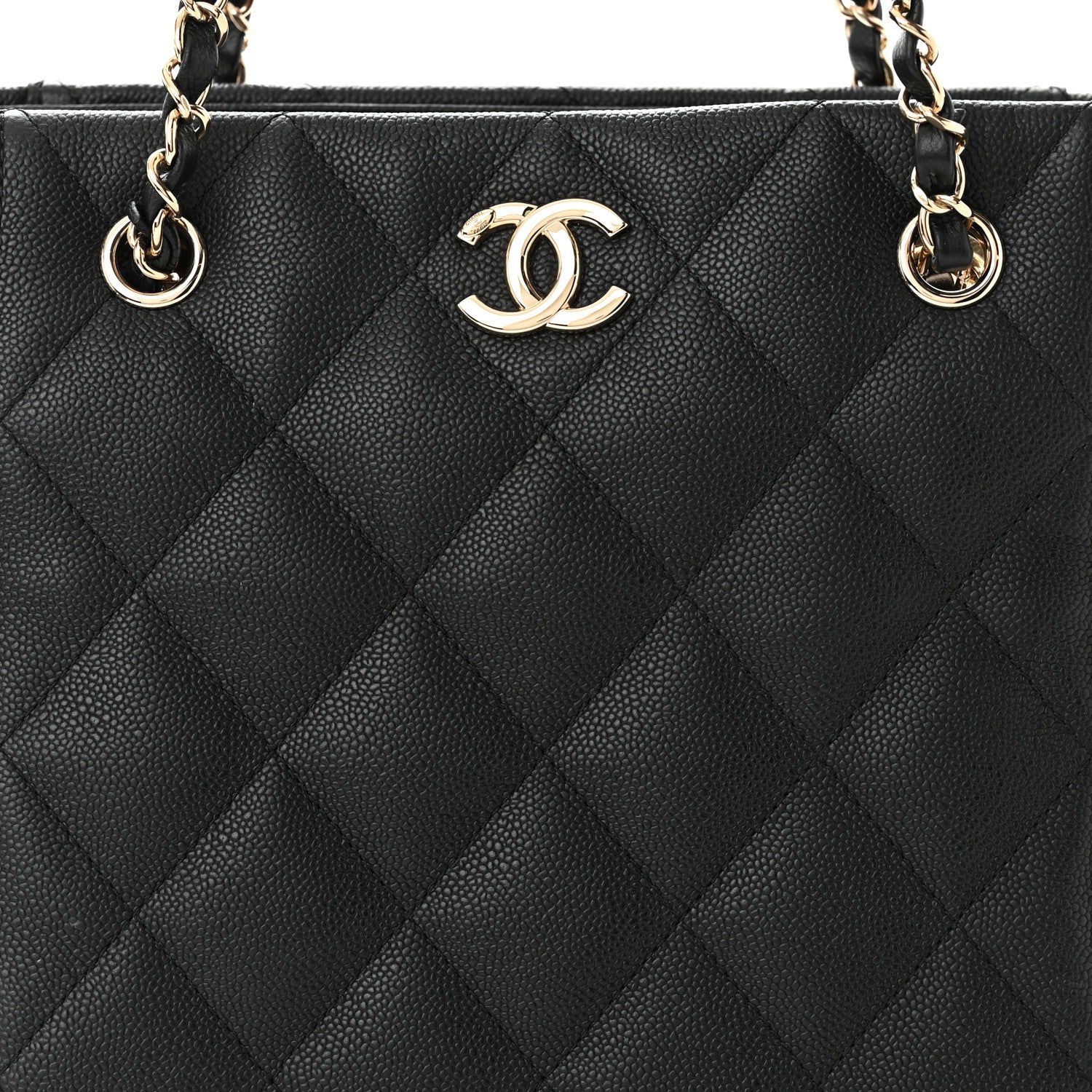 Chanel Caviar Quilted Small Shopping Tote Black 9 of 11