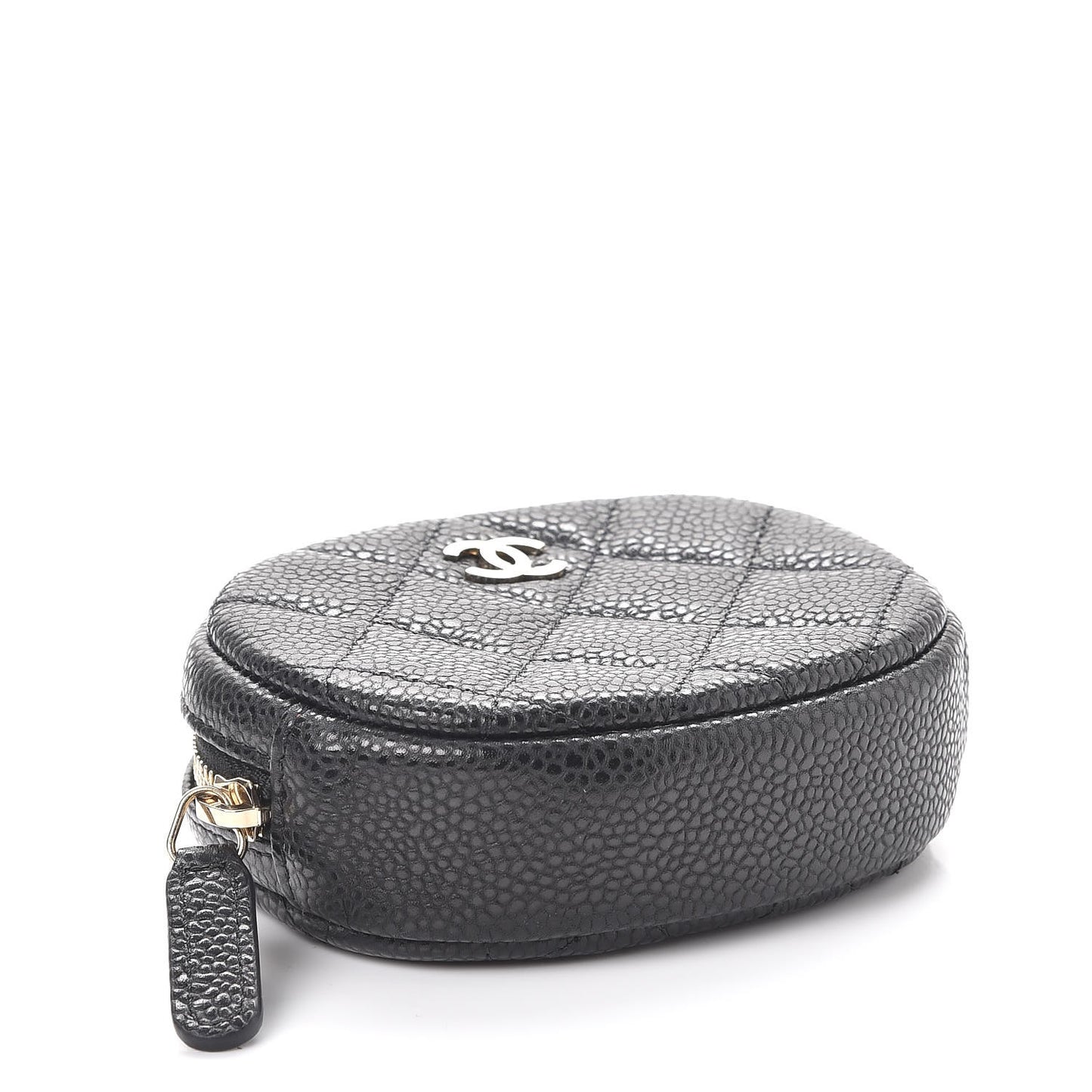Caviar Quilted Zip Around Classic Coin Purse Black