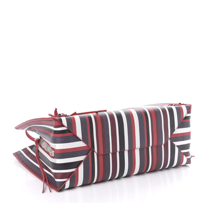 Balenciaga Veau Striped Papier B4 Zip Around Tote Variante Rouge 4 of 10