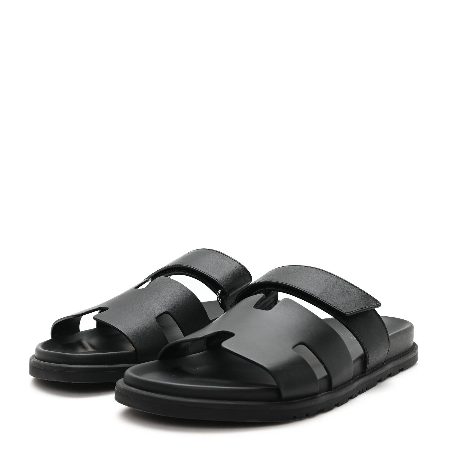 Hermes Calfskin Mens Chypre Sandals 42 Black 4 of 10