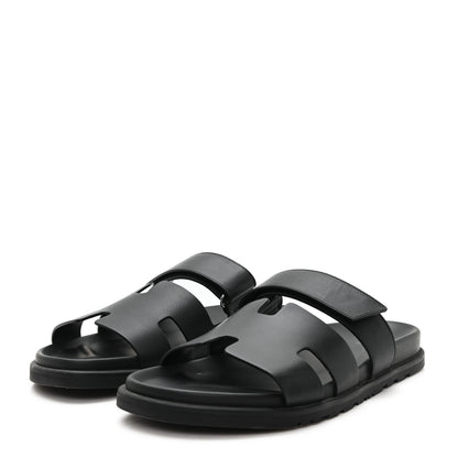 Hermes Calfskin Mens Chypre Sandals 42 Black 4 of 10