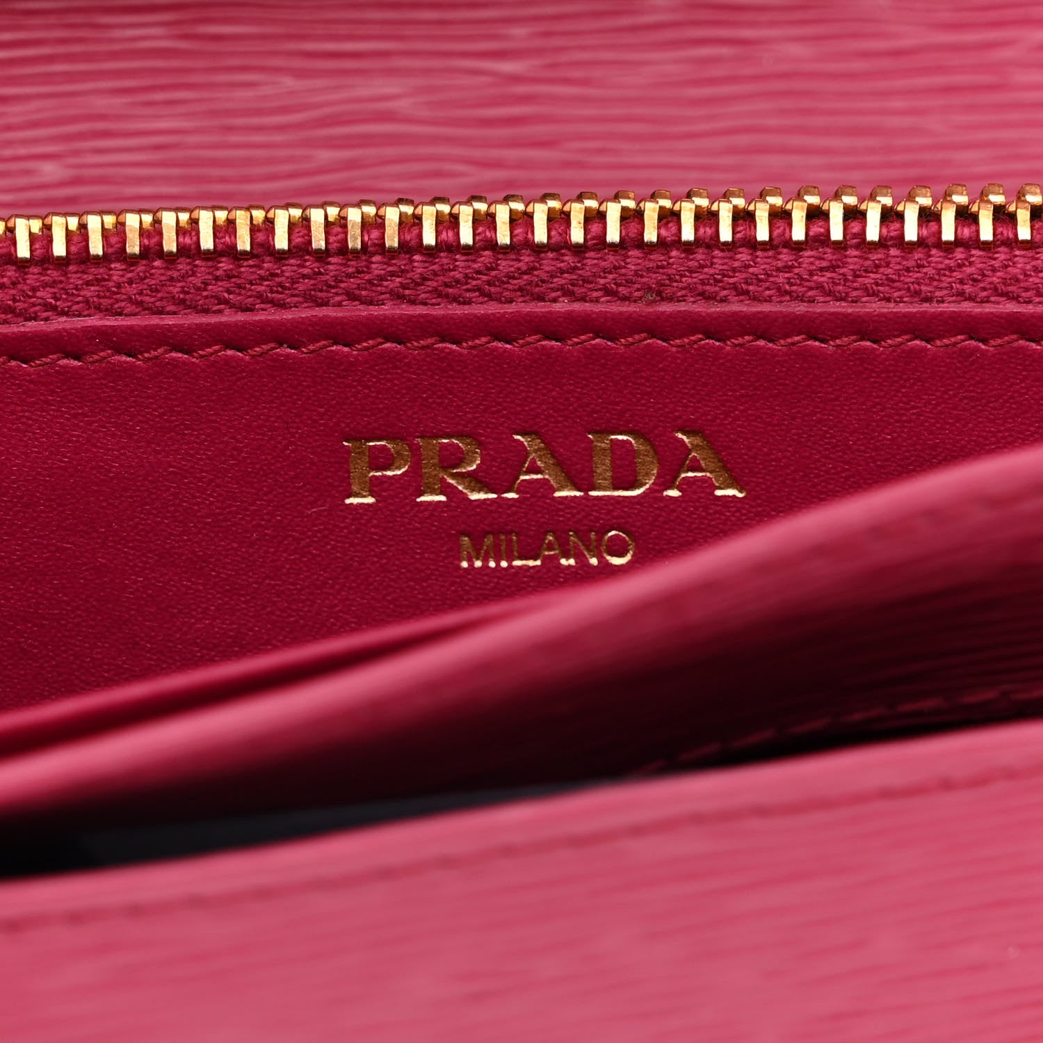 Prada Saffiano Metal Mini Crossbody Wallet Ibisco 7 of 10