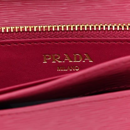 Prada Saffiano Metal Mini Crossbody Wallet Ibisco 7 of 10