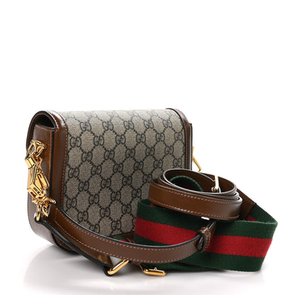 Gucci GG Supreme Monogram Web Mini Horsebit 1955 Shoulder Bag Beige Brown Sugar 3 of 11