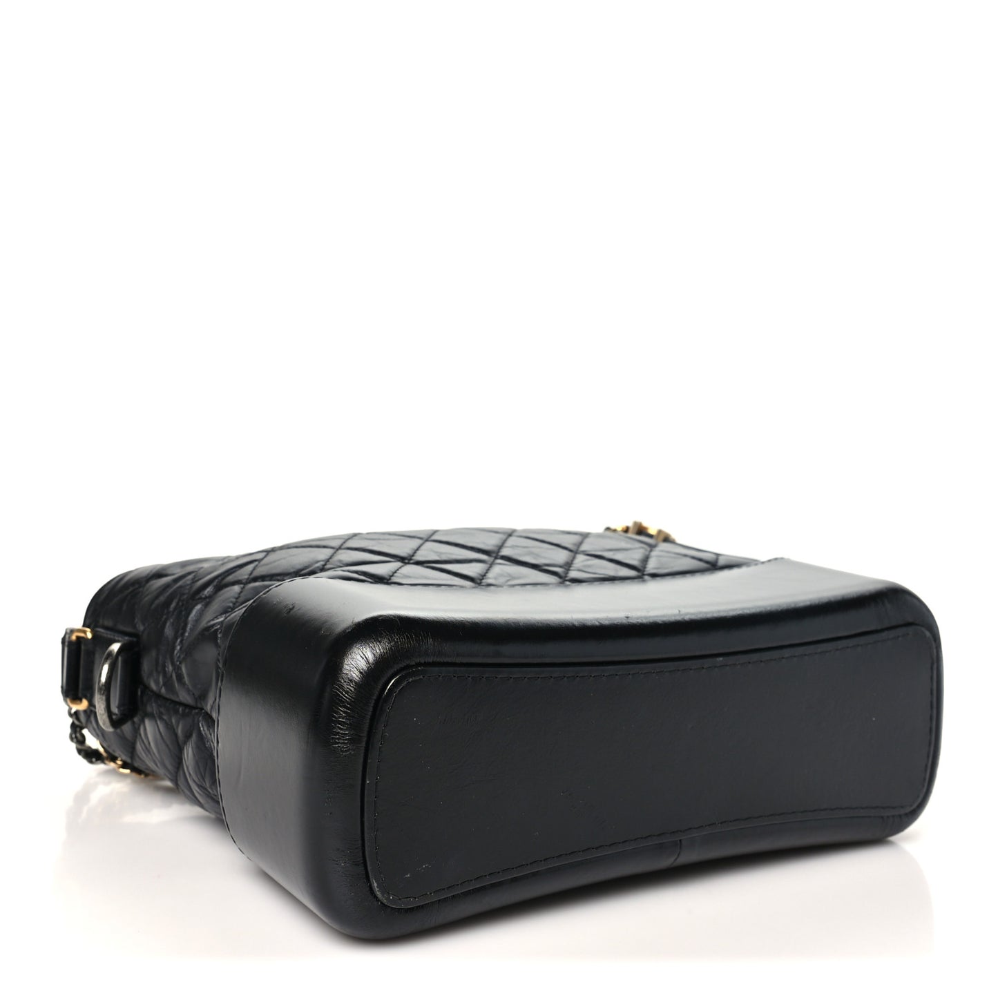 Aged Calfskin Quilted Medium Gabrielle Hobo Black
