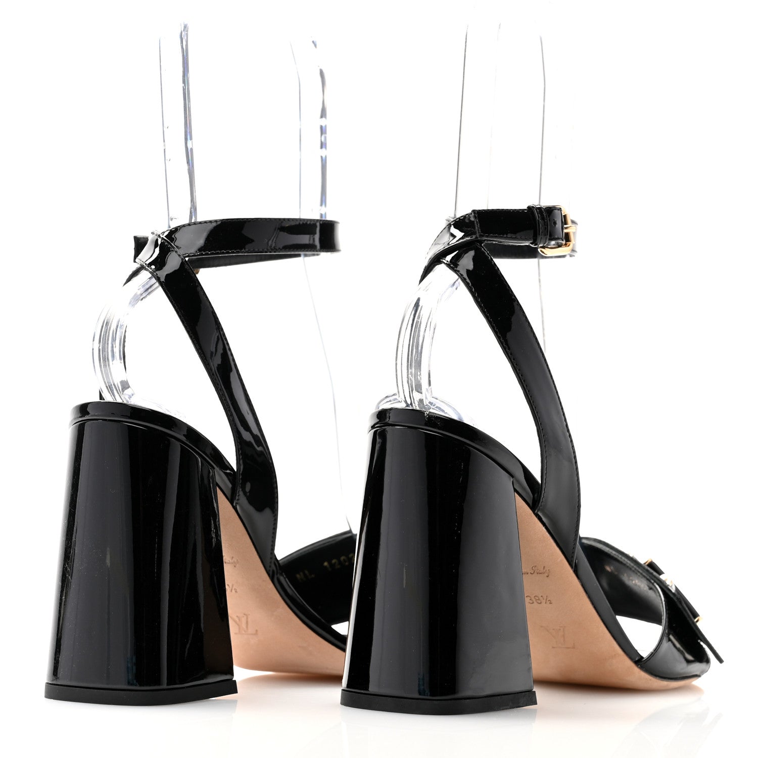 Louis Vuitton Patent Calfskin Shake Sandals 38.5 Black 4 of 11