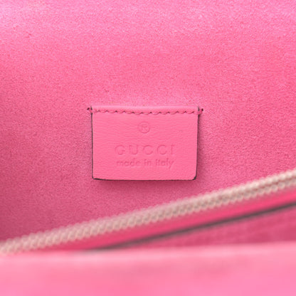 Gucci GG Supreme Monogram Suede Pierced Heart Embroidered Medium Dionysus Shoulder Bag Beige Ebony Pink Tropical Flower 6 of 15