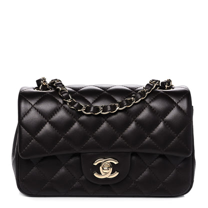 Chanel Lambskin Quilted Mini Rectangular Flap Dark Brown 1 of 13