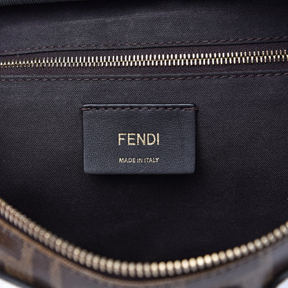Fendi X FILA Glazed Fabric Vitello Century FF 1974 Mania Belt Bag Mogano Panna White 6 of 11