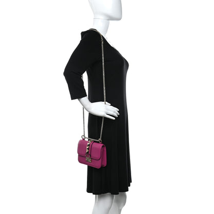 Valentino Garavani Vitello Mini Glam Lock Rockstud Flap Fuxia 2 of 9