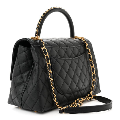 Chanel Caviar Quilted Small Coco Chain Handle Flap Black 3 of 11