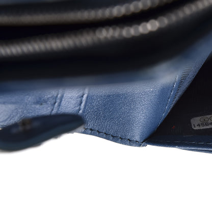 Chanel Patent Quilted Zip Pocket Wallet Blue 11 of 11