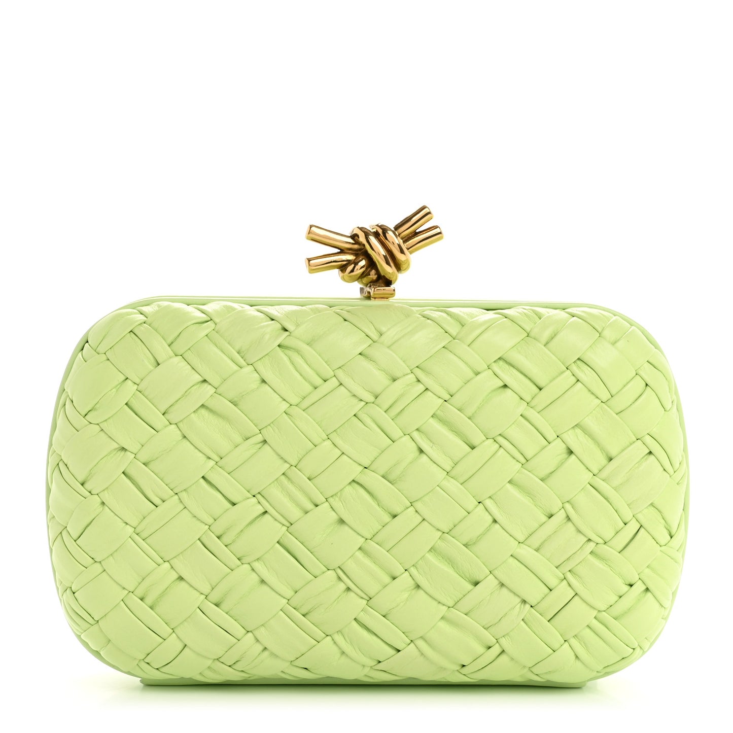 Foulard Intrecciato Minaudiere Knot Clutch Fennel