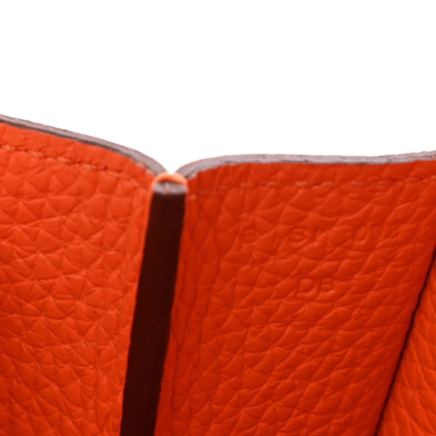 Hermes Taurillon Clemence Halzan 25 Orange Minium 11 of 13