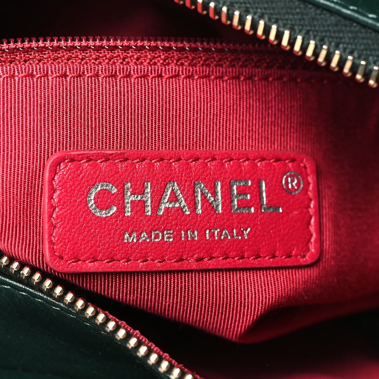 Aged Calfskin Quilted Small Gabrielle Hobo Dark Green