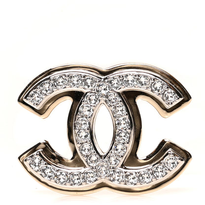 Chanel Crystal CC Brooch Gold Silver 1 of 4