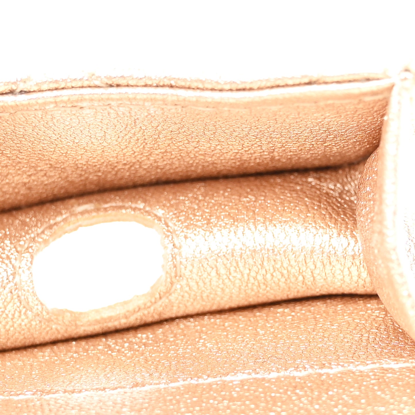 Metallic Lambskin Quilted Round Clip On Coin Purse Airpods Case Gold