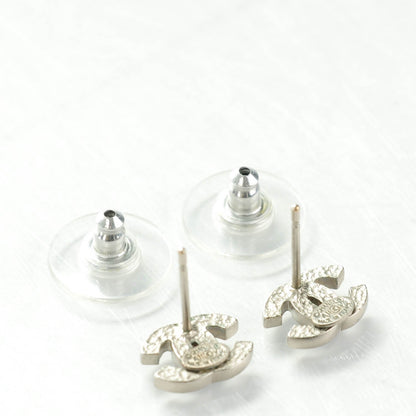 Chanel Crystal Mini Timeless CC Earrings Silver 3 of 5