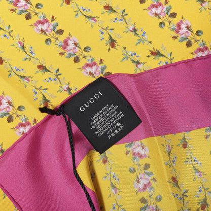 Gucci Silk Twill Gucci Rose Series Square Scarf Sun Pink 3 of 4