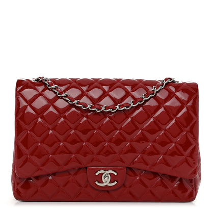 Chanel Patent Quilted Maxi Double Flap Red 1 of 11