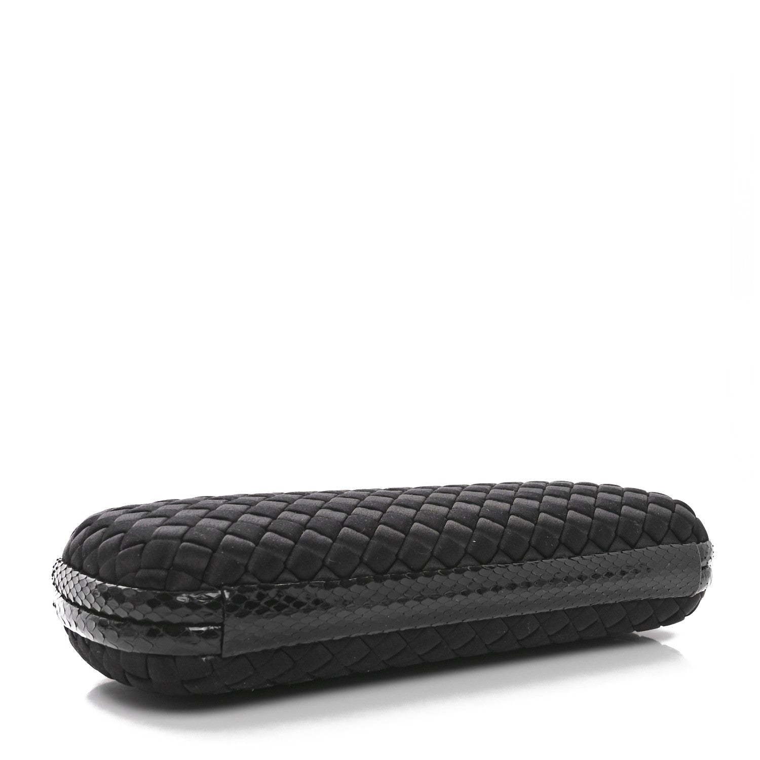 Bottega Veneta Satin Ayers Intreccio Impero Stretch Knot Clutch Black 4 of 9
