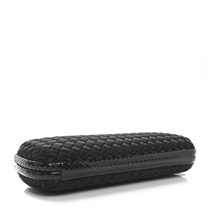 Bottega Veneta Satin Ayers Intreccio Impero Stretch Knot Clutch Black 4 of 9